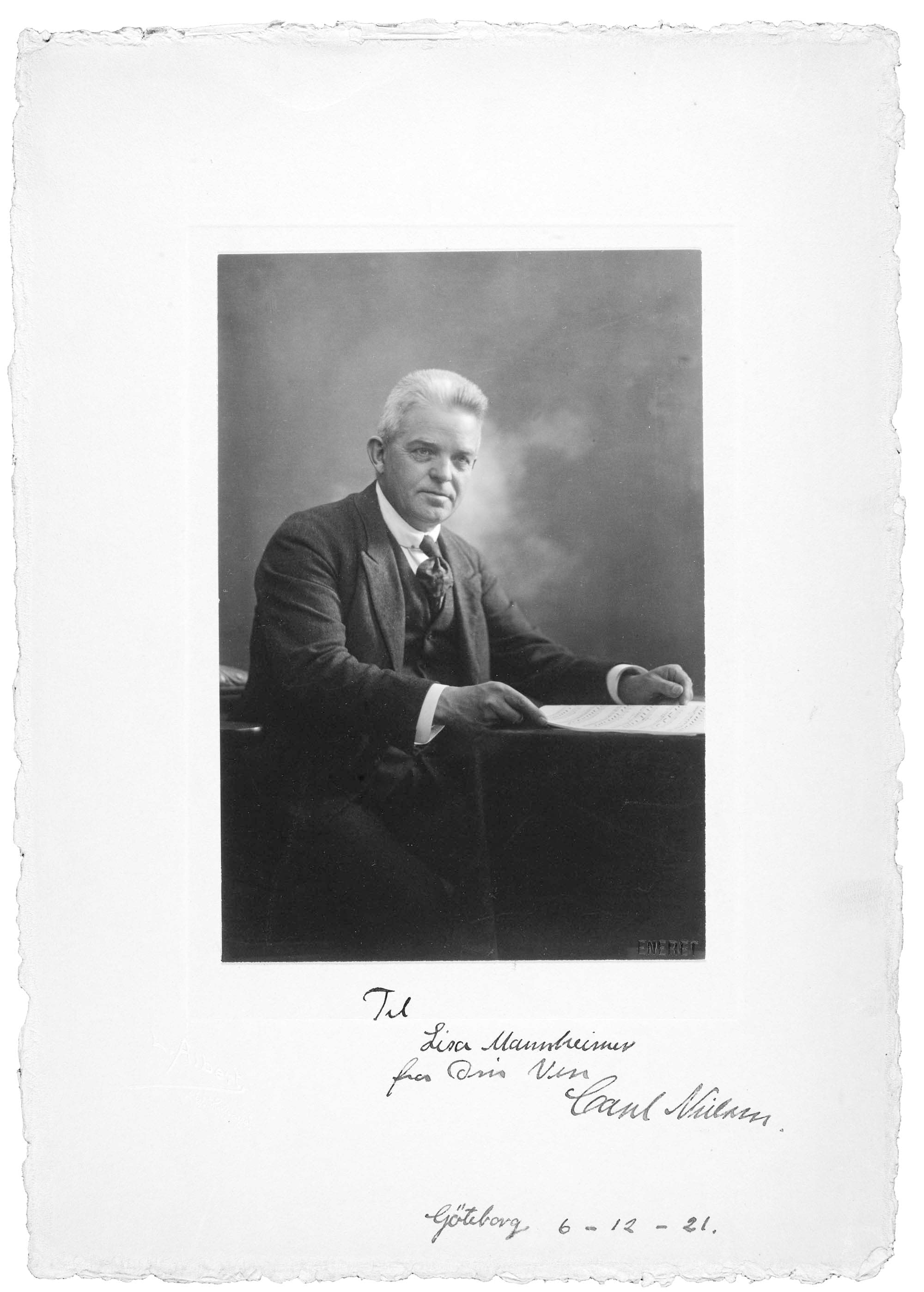 Carl Nielsen med dedikation til Lisa Mannheimer. Se også 6:317. (Privateje).