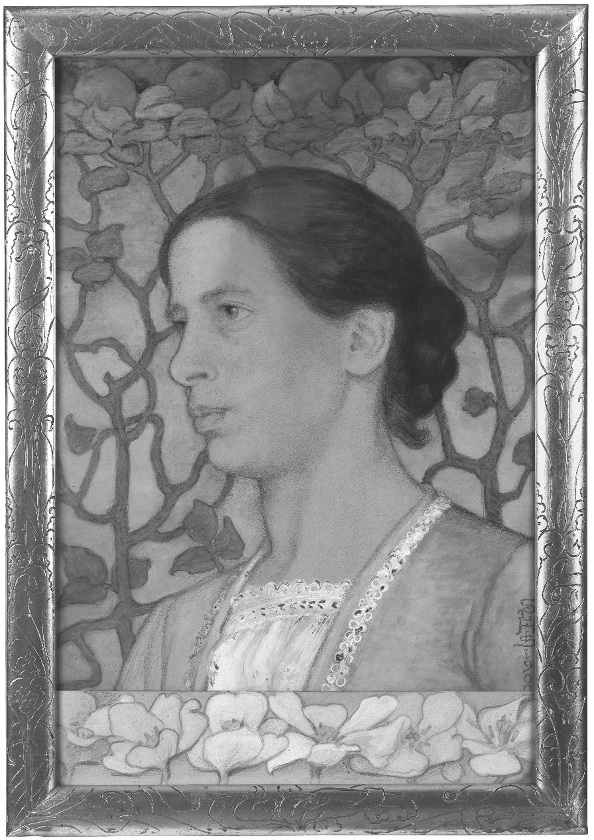 Marie Møller malet af Suzette Holten 1900. (Privateje).