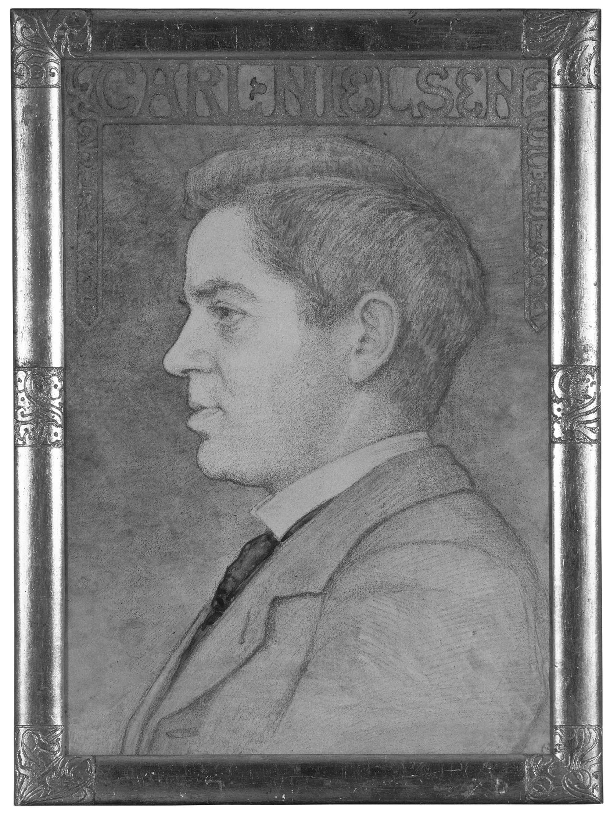 Carl Nielsen malet af Suzette Holten 1899. (Teatermuseet i Hofteatret).