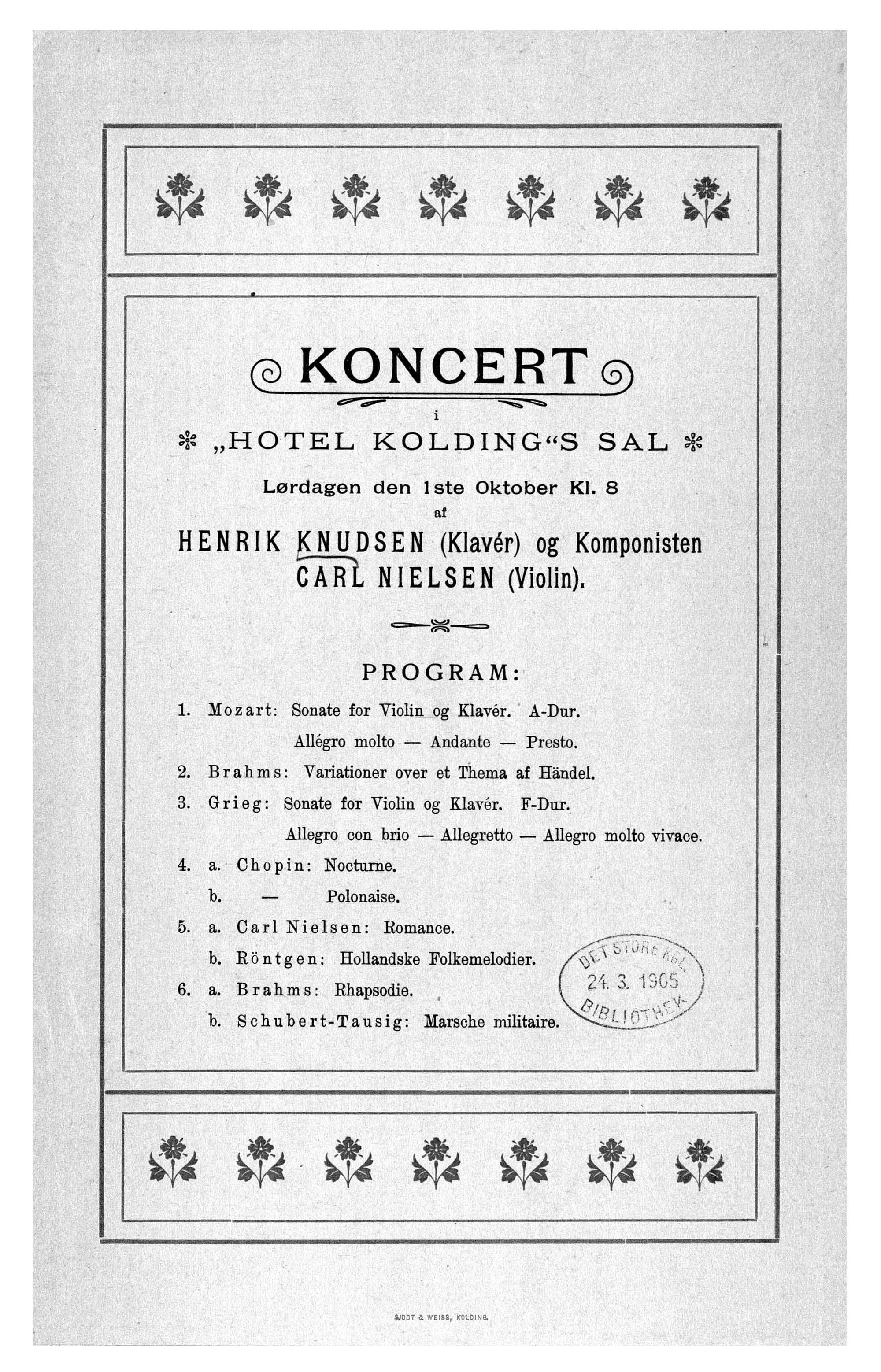 Koncertprogram, vedlagt 374.